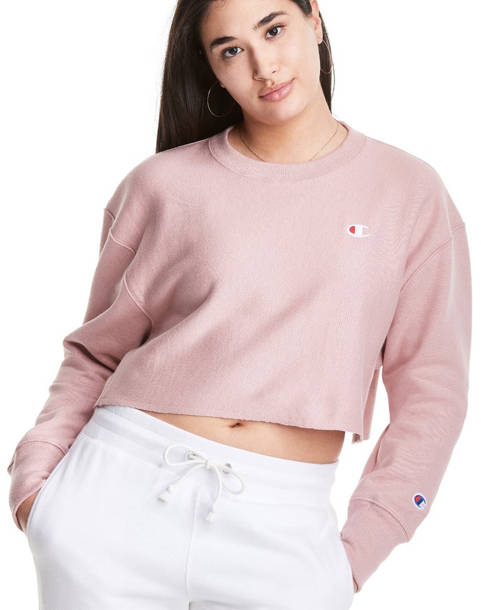 Sudadera Champion Mujer - Reverse Weave Cropped Cut-Off Crew ( Beige ) 3852974-TO